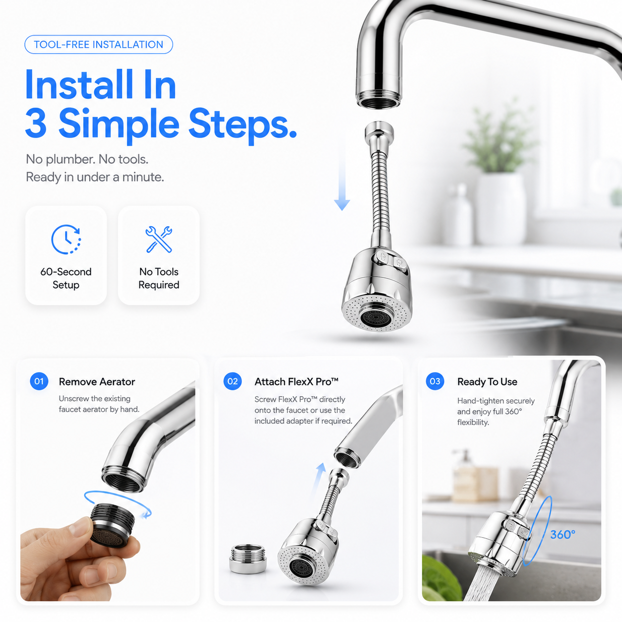 FlexX Pro™ - Smart Kitchen Sprayer 2.0